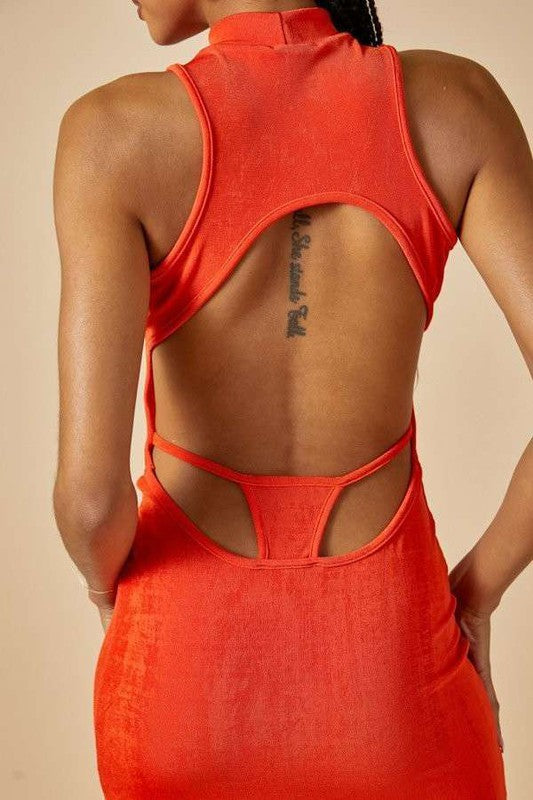 back cut out midi dress Misty Open Back Cutout Satin Maxi Dress Shop American Threads Online Chambray / L