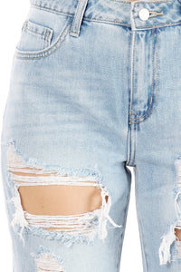 Distressed High Rise Boyfriend Jeans