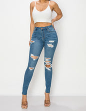 Load image into Gallery viewer, Distressed High Rise Skinny Jeans
