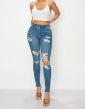 Load image into Gallery viewer, Distressed High Rise Skinny Jeans
