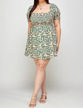 Load image into Gallery viewer, Plus Puff Short Sleeve Ruffle Dress
