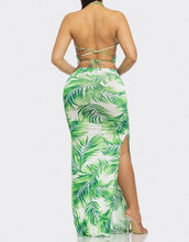 Load image into Gallery viewer, Tropical Print Halter Maxi Dress
