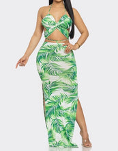 Load image into Gallery viewer, Tropical Print Halter Maxi Dress
