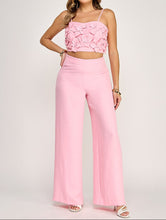 Load image into Gallery viewer, Flower Detail Tube Crop Top and Pants Set
