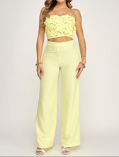 Load image into Gallery viewer, Flower Detail Tube Crop Top and Pants Set
