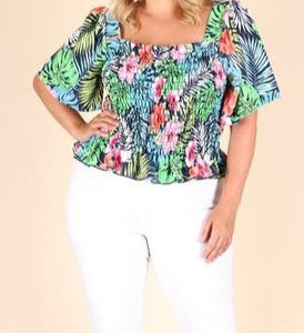 Tropical Print Blouse