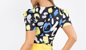 Abstract Crop Top