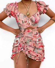 Load image into Gallery viewer, Ruffle Floral Print Dress
