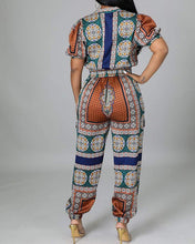 Load image into Gallery viewer, Zip Detail Crop Top and Bohemian Pants Set
