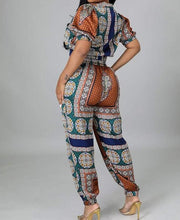 Load image into Gallery viewer, Zip Detail Crop Top and Bohemian Pants Set
