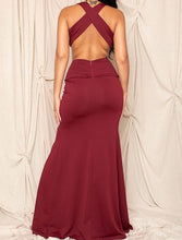 Load image into Gallery viewer, Deep V-Neck Side Cut Out Maxi Dress
