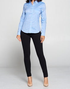 Button Down Long Sleeve Collared Top