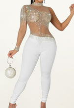 Load image into Gallery viewer, Single Sleeve Rhinestone Bodycon Jumpsuit
