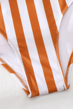 Load image into Gallery viewer, Striped Criss-Cross Bikini and High Waist Bottom Set
