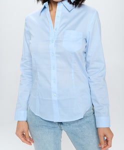 Button Down Long Sleeve Collared Top