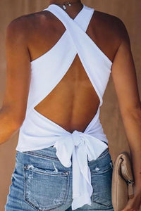 Criss Cross Backless Top