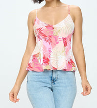 Load image into Gallery viewer, Spaghetti Strap Floral Print A Line Top
