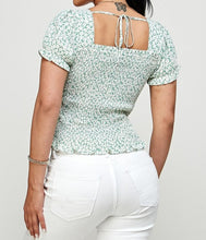 Load image into Gallery viewer, Floral Print Tie Back Smocked Top
