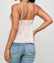 Load image into Gallery viewer, Floral Print Waist Smoked Top
