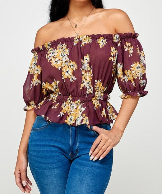 Off The Shoulder Floral Top