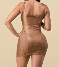 Load image into Gallery viewer, Faux Leather Mesh Detail Dress
