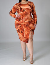 Load image into Gallery viewer, Long Sleeve Abstract Print Dress
