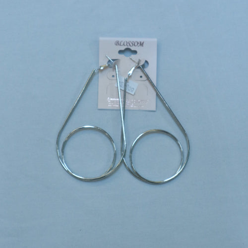 Silver Hoop Loop Earrings-Accessories-Just 4 You Fashions Online Clothing Store Grand Cayman Cayman Islands