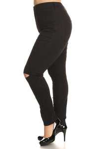 High Rise Skinny Jeans With Rip