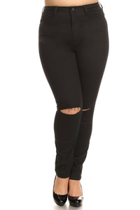 High Rise Skinny Jeans With Rip