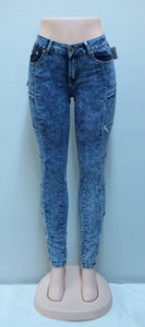 Bleach Wash Mid Rise Denim Jeans-Bottoms-Just 4 You Fashions Online Clothing Store Grand Cayman Cayman Islands