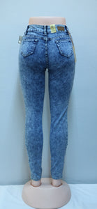 Bleach Wash Mid Rise Denim Jeans-Bottoms-Just 4 You Fashions Online Clothing Store Grand Cayman Cayman Islands