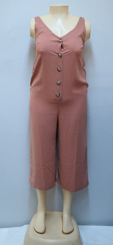 Rosewood Pink Button Down Jumpsuit-Jumpsuit-Just 4 You Fashions Online Clothing Store Grand Cayman Cayman Islands