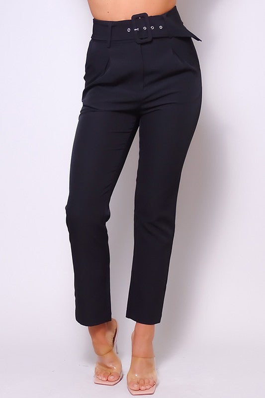 High Rise Belted Pants