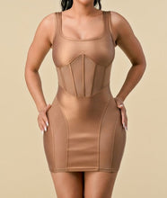 Load image into Gallery viewer, Faux Leather Mesh Detail Dress
